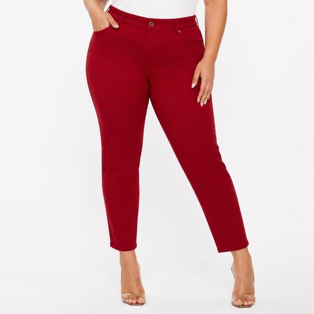 Tommy Hilfiger Madison Skinny Ankle Pants Red Size 14 NWT